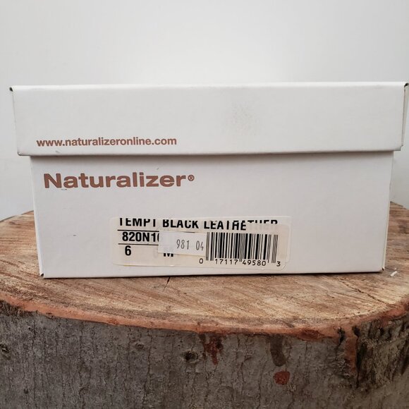 Naturalizer Tempi Black Leather Platform Wedge Sandals Sz 6M Like New - Picture 12 of 15